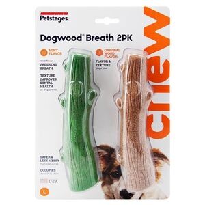 Pet Stages -Dogwood Breath 2 Pk - Mint & Wood Flavor - Improves Dental Health